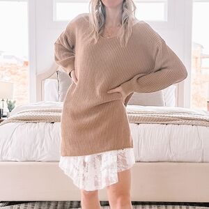 Women's Taupe Knit Sweater
